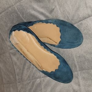 Violet & Red Suede Ballet Flats, 9M